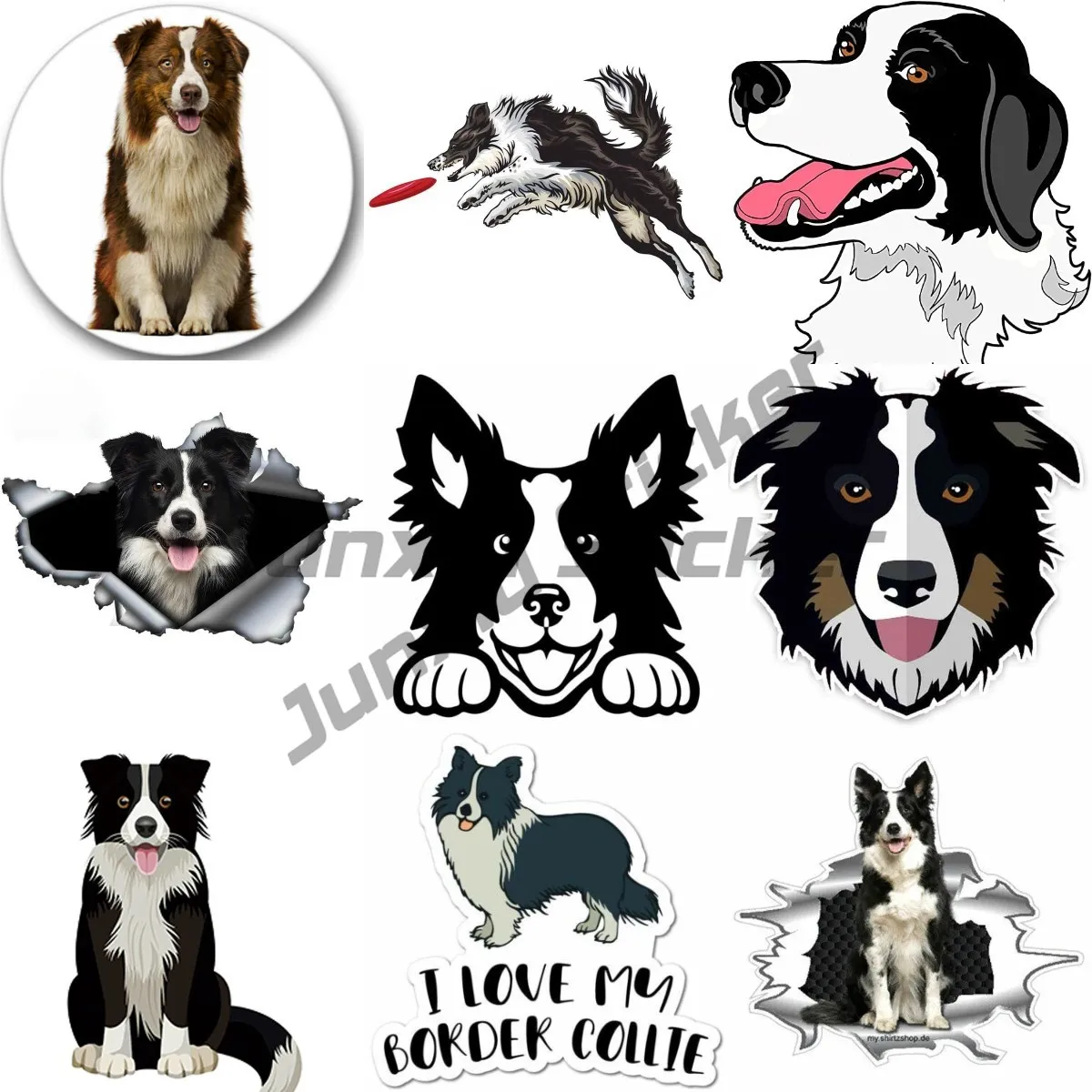 

Hot Sale Direct Selling Drop Shipping Border Collie Dog Sticker Cars Stickers Decoration Accessories Funny Stickers Cars Bumper