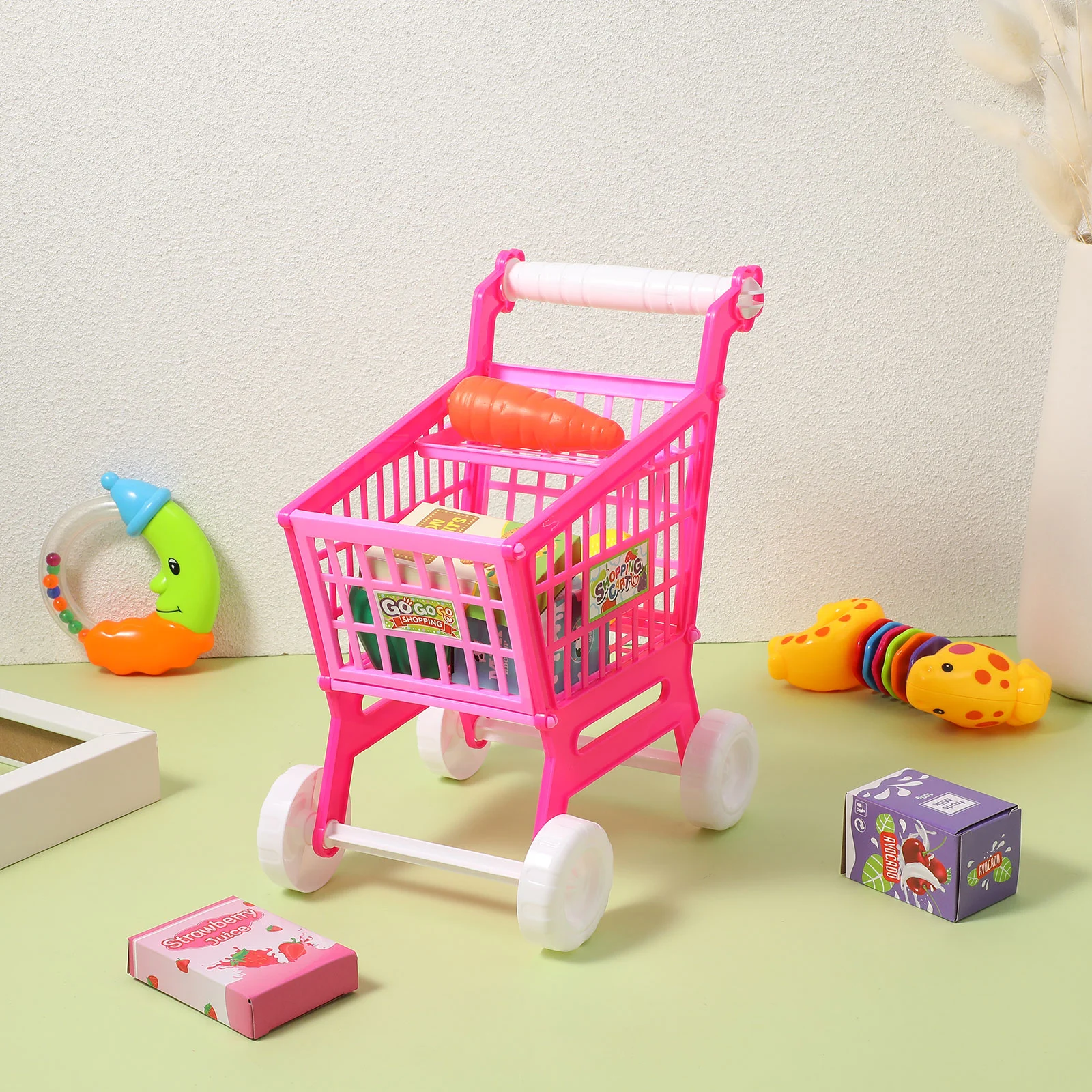Simulation Shopping Cart Toys Children Kids Supermarket Plastic for Grocery Toddler Toddlers 3