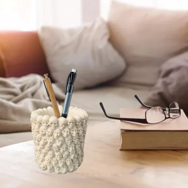 3D Skull Flowerpot Silicone Mold Epoxy Resin DIY Decoration Making Soap Melt Resin Polymer Clay Home Decoration