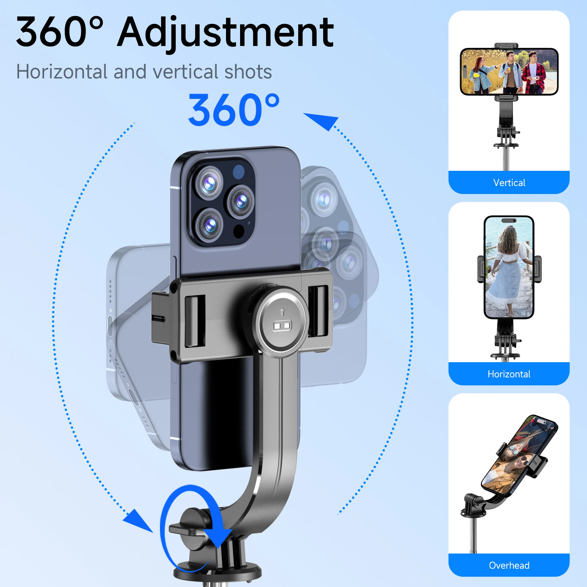 F15 with Wireless Remote 68 Inch Selfie Stick Phone Desktop Stand Tripod for Iphone Android Smartphone Shooting Vlog 5