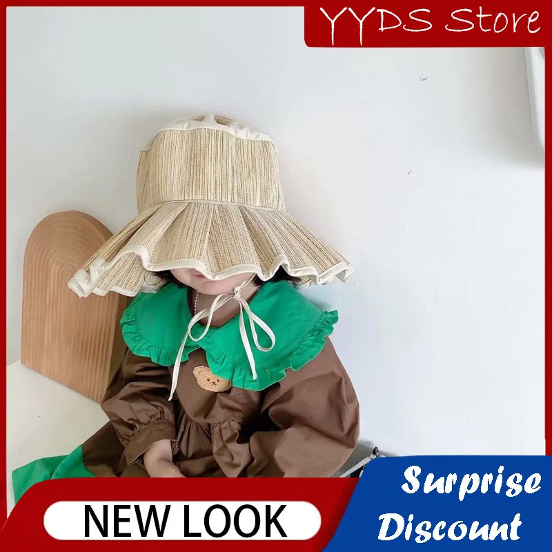 INS Waterproof Papyrus Cotton Foldable Pleated Women Sun Hats Parents-Child 2022 Spring Summer Outdoor Beach Shade Girl Gorras