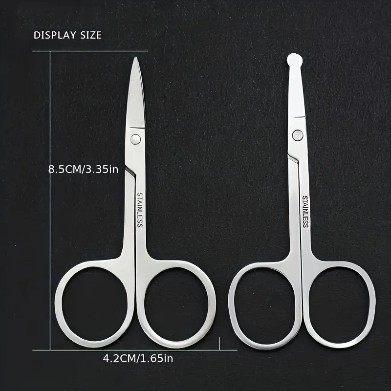 2 sets of small beauty scissors for facial hair -nose, beard, eyebrows, eyelashes-professional stainless steel trimming scissors 6