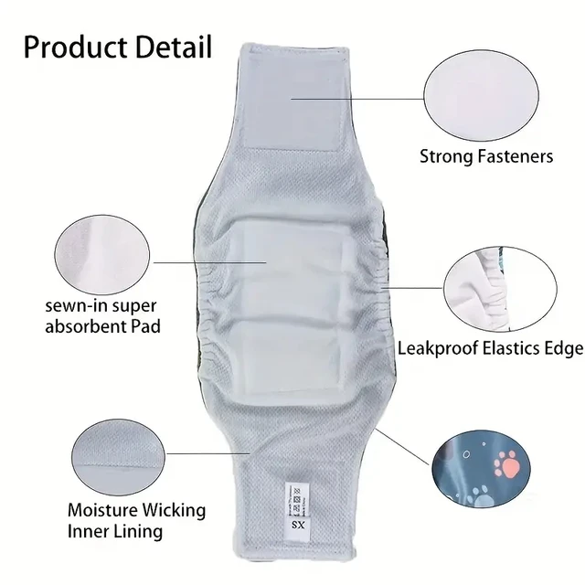 Male Dog Diapers Washable Belly Band for Male Dogs Comfortable Reusable Male Dog Belly Wraps for Doggy Puppy 2