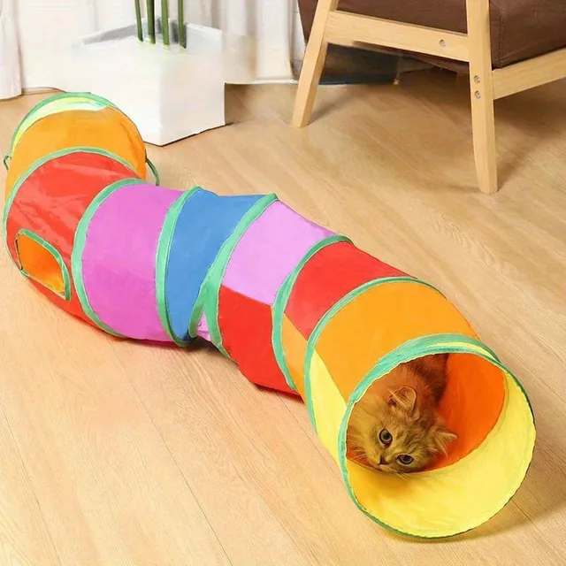 Túnel plegable para gatos transpirable, papel fuerte para interiores 5