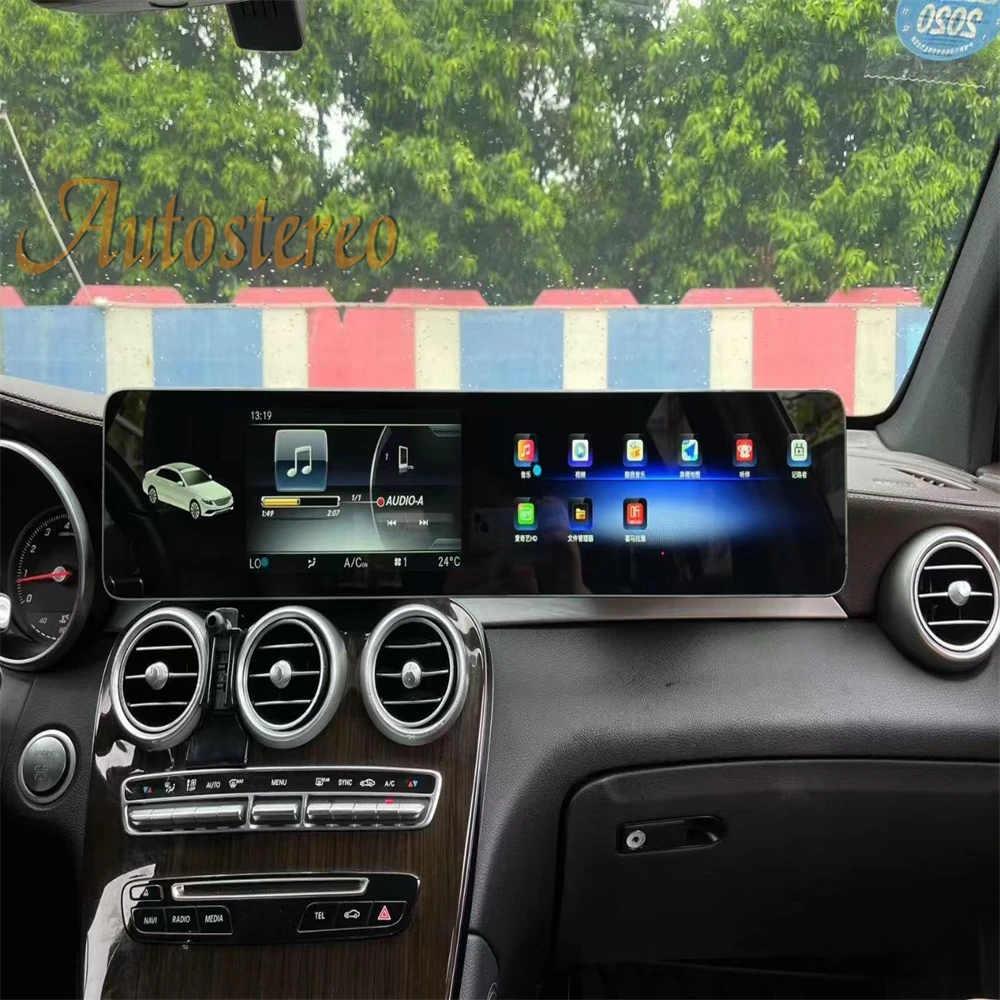 Dual Screen 24 Android 13 Carplay For Mercedes Benz C W205 GLC X253 2015-2019 Ca
