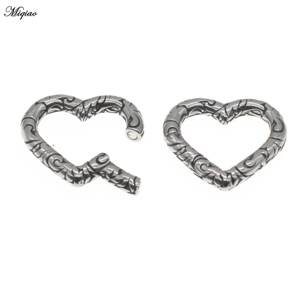 Miqiao 1pair Ear Plug Heart Gauge Piercing Flesh Tunnel Ear Weight Expander Stretcers Earring Fashion Jewelry New
