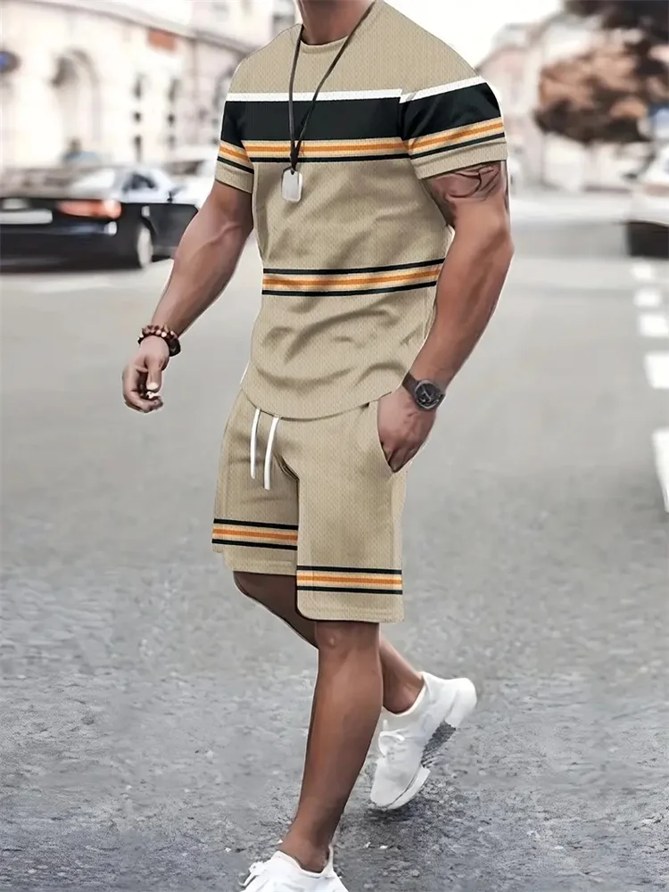 New summer men’s sportswear short-sleeved T-shirt suit two-piece outdoor travel clothing oversized shorts training clothes New summer men’s sportswear short-sleeved T-shirt suit two-piece outdoor travel clothing oversized shorts training clothes