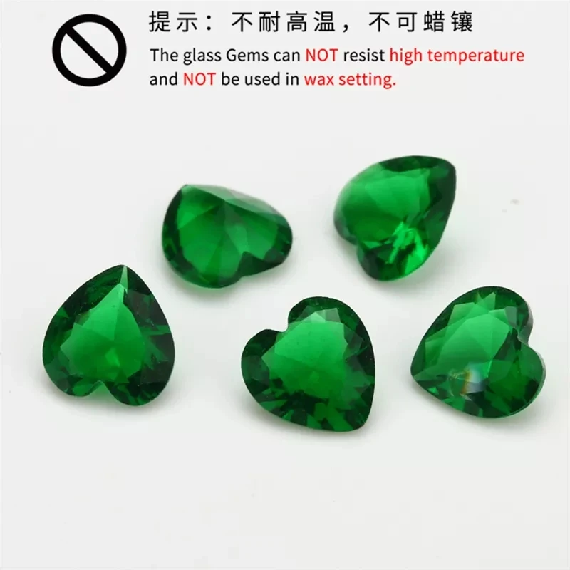 크기 3x3mm 12x12mm 하트 컷 느슨한 유리 스톤 바다 블루 로즈 레드 그린 화이트 블랙 가닛 컬러 합성 보석 비즈 쥬얼리