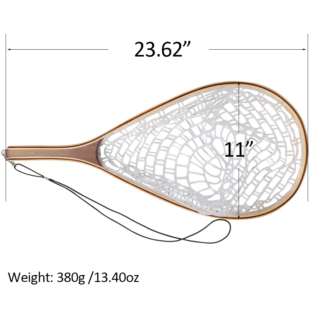 Goture Fly Fishing Wooden Handle Portable Casting Network Landing Net Cast  Net Tackle For Trout Bass Pike Fishing Tools