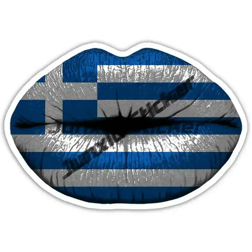 Greek Flag Shield Vinyl Sticker – Round Decal with Athens and Crete Island Seal Design