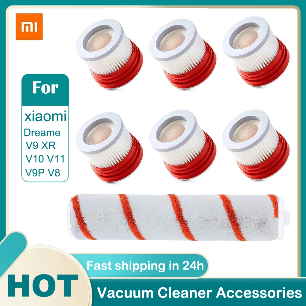 HEPA Filter for Xiaomi Dreame V8 9 V9B Household Cordless Handheld Vacuum Cleaner Accessories Hepa Filter Roller Brush Parts Kit roller main brush roller brush household main brushes replacement robot vacuum part s3 dry and wet sweeper brand new