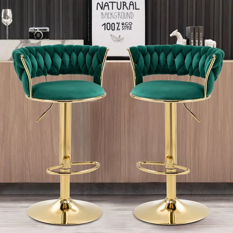 Luxury Nordic Chair Makeup Gold Metal Legs Bar Stools Taburete Alto Home Furniture