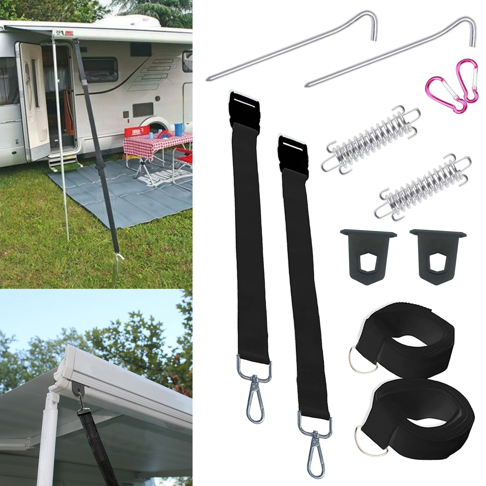 

For Fiamma Awning Tie Down Kit Type S Black For F35 F45 F65 Caravan Motorhome Outdoor Camping Tools