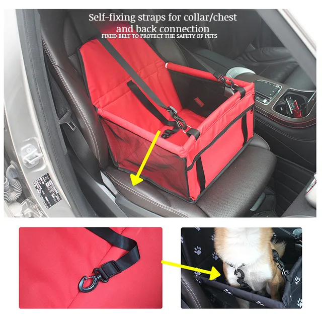 Foldable Dog Car Seat Puppy Booster Seat for Car Front Seat with Storage Pockets Pet Booster Car Seat for Small to Medium Dog 2