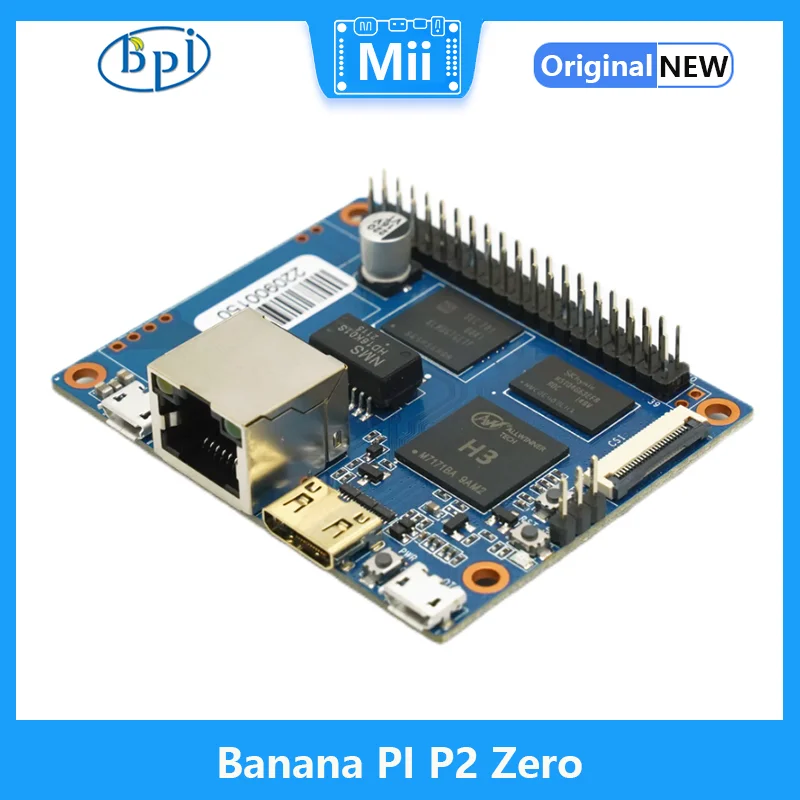 Banana Pi BPI P2 Zero Allwinner H3 Quad-core Cortex-A7 512M DDR3 8G eMMC Support PoE Run OS Android Linux Single Board Computer