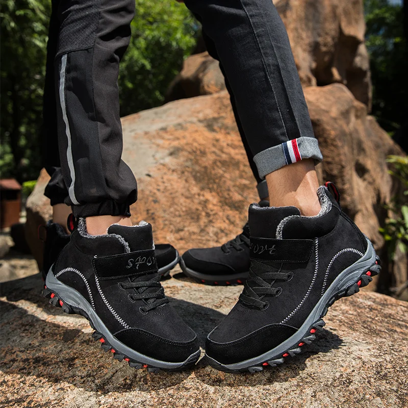 Winter Men Boots Waterproof Snow Boots Man Warm Plush Hiking Sneaker Footwear Plus 48 Outdoor Non-slip Unisex Ankle Shoes hiking shoes,snow boots