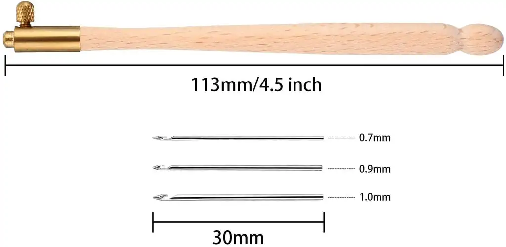 Description Picture 6 of itemExquisite French Embroidery Kit Wood Tambour Hook Needles Beaded Thread Set Needlework Cross Stitch Craft DIY Sewing Accessories