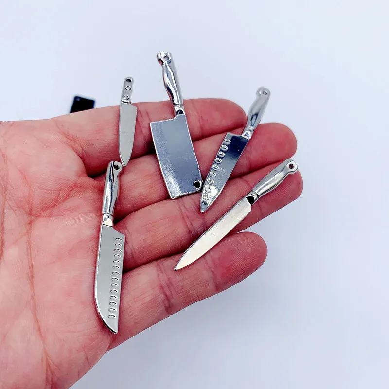 1 Set 1/6 Scale Miniature Knives Dollhouse Kitchen Decor Toys Mini Knife Rest Set Model For Barbies Bjd Ob11 Dolls Accessories 5