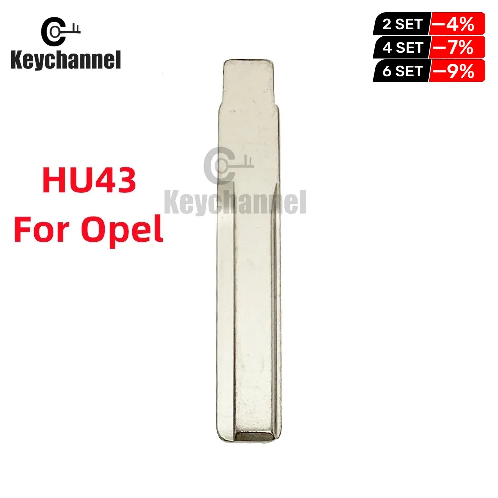 Keychannel 10pcs Flip Blank Key Blade Uncut HU43 Remote KD Key Blade for Opel Astra Zafira Frontera Omega Vectra Car Replacement