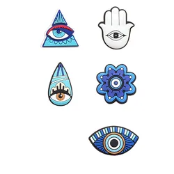 Evil Eyeball Monster PVC Shoe Charm Badge for Footwear and Accessories Decoration (MAROON)