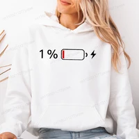 1% Battery Design Zip Up Sweatshirts Low Battery Print Women Fleece Hoodies Tops Fashion Zipper Hoodies Unisex Men Jackets Coats - Image 4