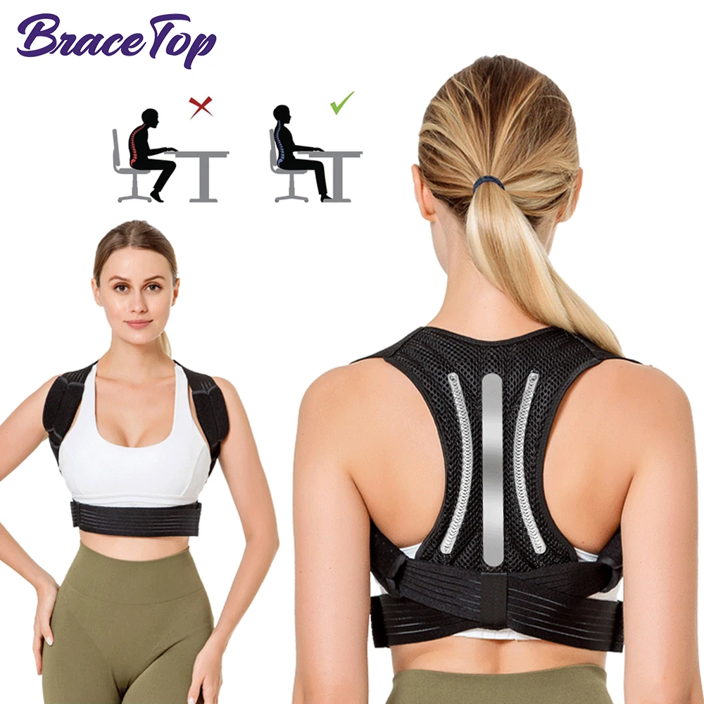 

BraceTop Back Brace Neck Shoulder Posture Corrector for Upper and Lower Back Pain Relief - Muscle Memory Support Straightener
