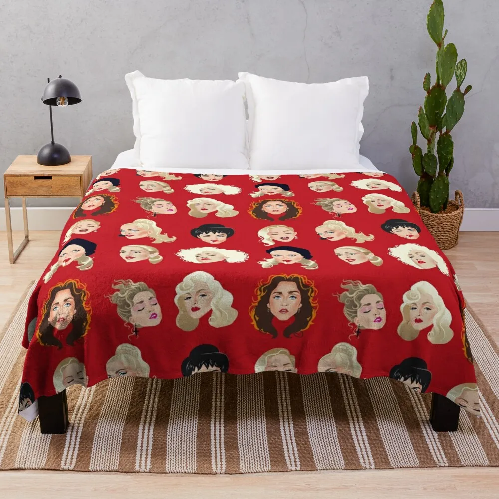 

Faces of Madge Throw Blanket Soft Bed Blankets Decorative Blankets