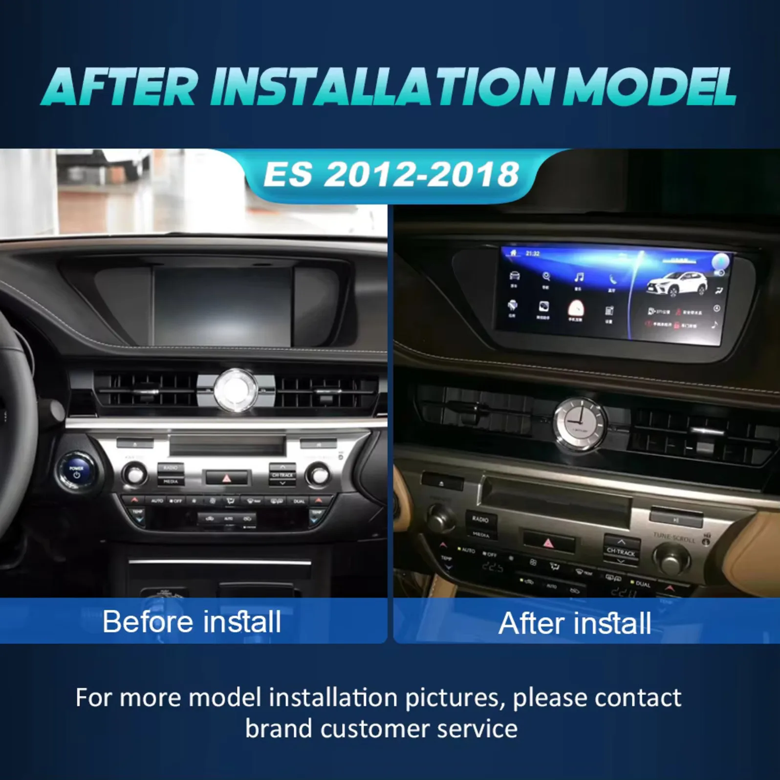 Reproductor Multimedia con Navegación GPS DSP de 10.25 Pulgadas y Android 14 para Lexus ES 300h 350 250 2012-2018, Radio para Auto con Carplay Inalámbrico 2