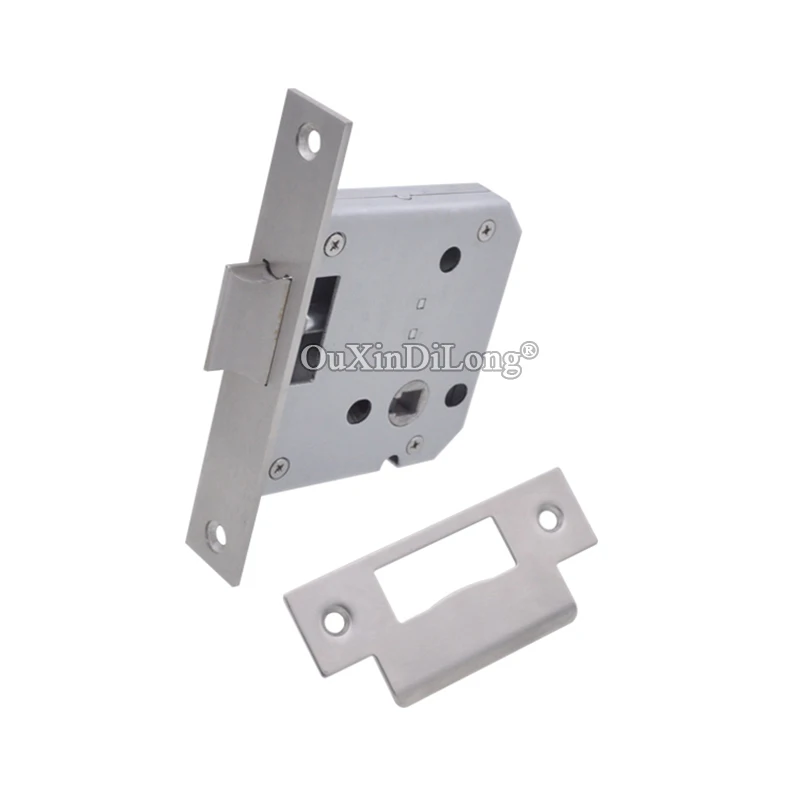 1PCS European Mortise Door Lock body 304 Stainless Steel Lock Tongue 55 Hospital/Office Passage Fire Door Lockbody Repair Parts