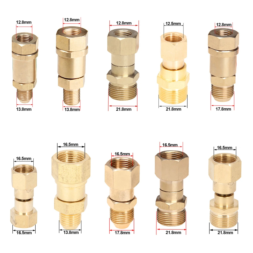 

High Pressure Washer Swivel Joint Connector Hose Fitting M14 M18 14mm 15mm Thread 360 Degree Rotation Hose To Wash Gun Connector