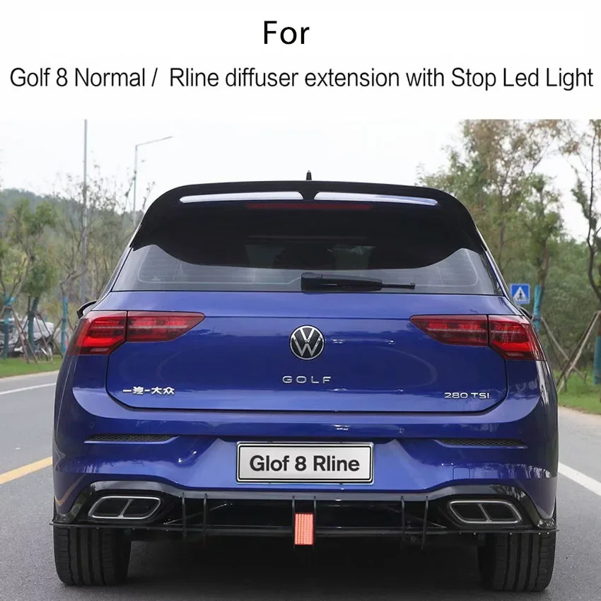 

New Design ABS Plastic Black Max Style Rear Bumper Blade Diffuser Spoiler For Volkswagen Golf 8 MK8 GTI RLINE Pro 20212022 2023