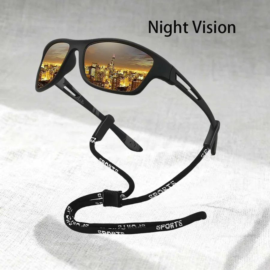 Modische Muster-Rahmen-Sonnenbrille mit Kette Sport-Sonnenbrille für Männer und Frauen Fahren Angeln Radfahren Bergsteigen Sport UV400 Sonnenbrille – Detail 11