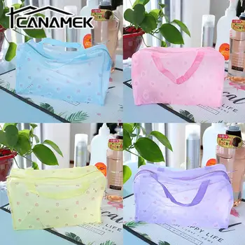 1Pc custodia di bellezza con cerniera impermeabile borse da toilette da viaggio borsa per cosmetici borsa per trucco trasparente per donna ragazza