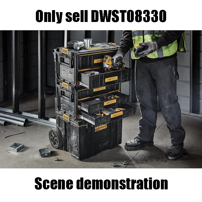 DEWALT 다기능 보관 도구 상자, 다기능 금속 슬라이더, 3 서랍 볼 베어링, DWST08330 TOUGHSYSTEM 2.0