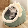 Cama para gatos de sueño profundo, cama para mascotas de dibujos animados, plegable, extraíble, lavable, cama para mascotas, alfombrilla para perros pequeños, bolsa, cueva, cama para gatos