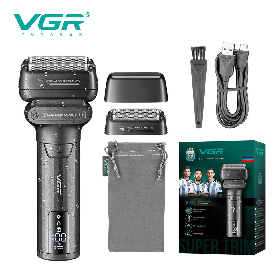 VGR 9000 RPM Face Shaver Electric Shaver Professional Barber Trimmer 2IN1 Reciprocating Beard Trimmer Hair Trimmer for Men V-368