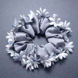 Elegant Korean Fashion Floral Hair Ties - Premium Women's Hair Accessories (A silver)