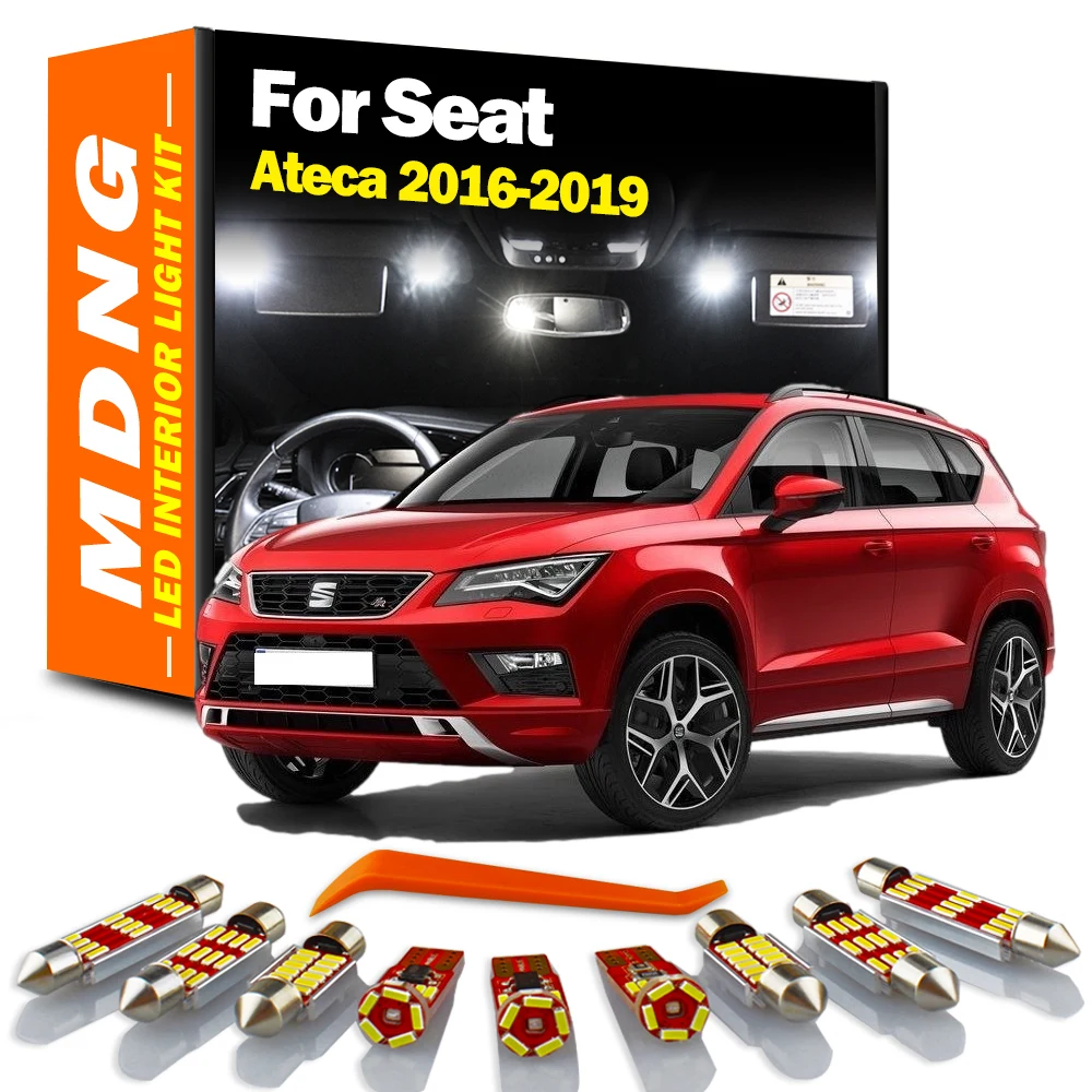 Mdng 12pcs Canbus Led Interior Map Dome Trunk Light Kit For Seat Ateca
