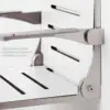 Silhouette Comfort Folding Wall Mount Shower Bench Seat with Arms White Seat with Silver Frame 16"D x 20.94"W x 12.75"H 4