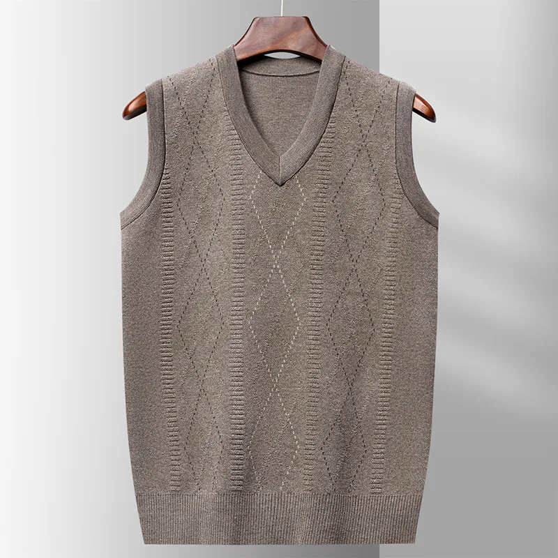 

Sweater for Men Clothes Fashion Autumn and Winter Daily Casual Vest Pullover V-Neck Collar Sleeveless Knitted Sweater Men