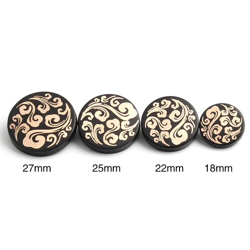 New Arrival Gold Black Metal Buttons For Clothing 6PCS 18MM-27MM Craft Needlework Sewing Cheap High Quality KD3017