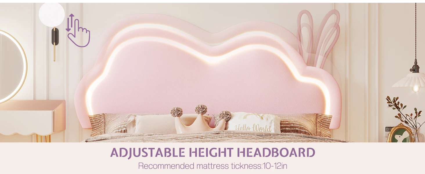bed frame with adjustable LED headboard