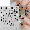 Kawaii Little Black Cat Nail Stickers Cartoon Cute Cat Stars Letters Nail Sliders Y2K Korean Japanese Nail Art Manicure Decors 4