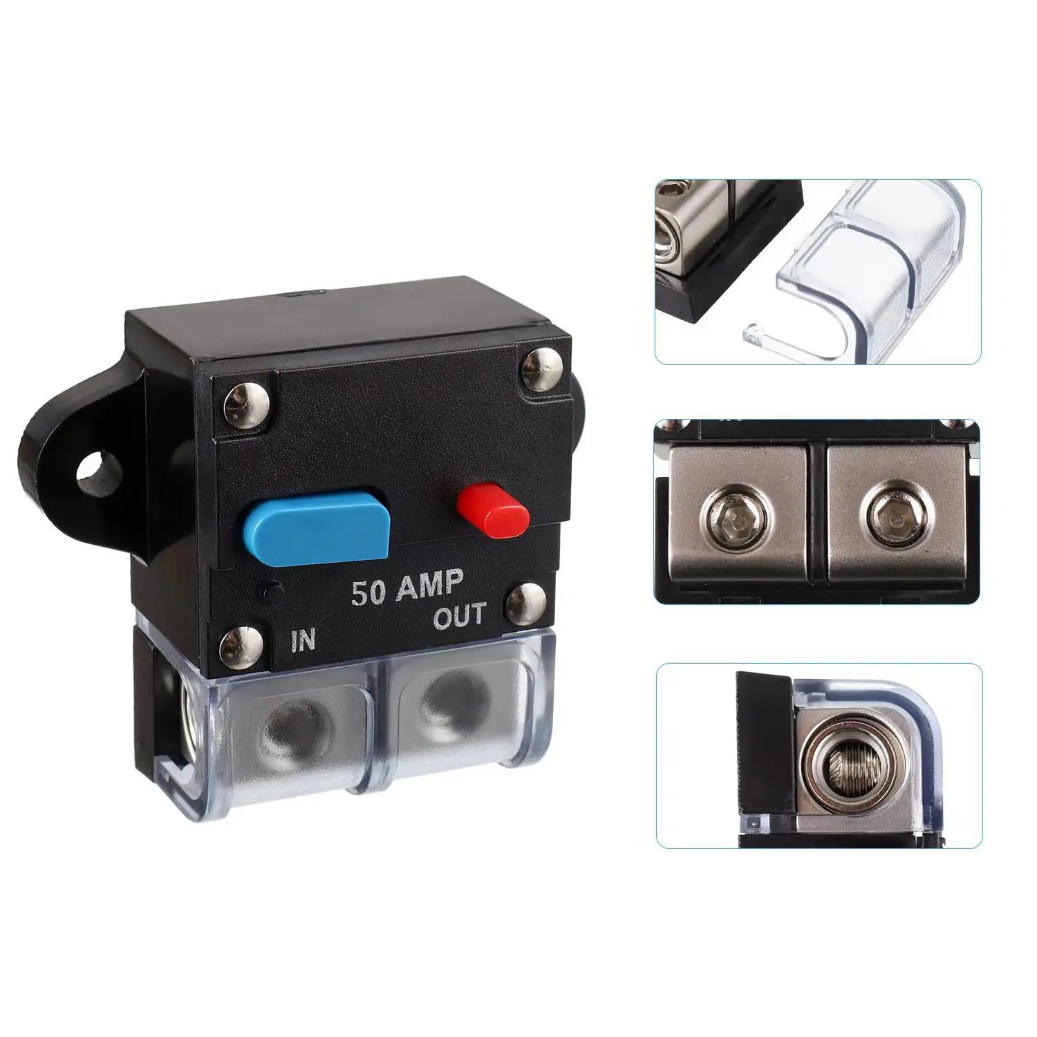50A 60A 80A 100A 150A 200A 250A 300A Resettable Circuit Breaker 12V-48V Self Recovery Manual Reset Button for Car Audio circuit breaker resettable fuse