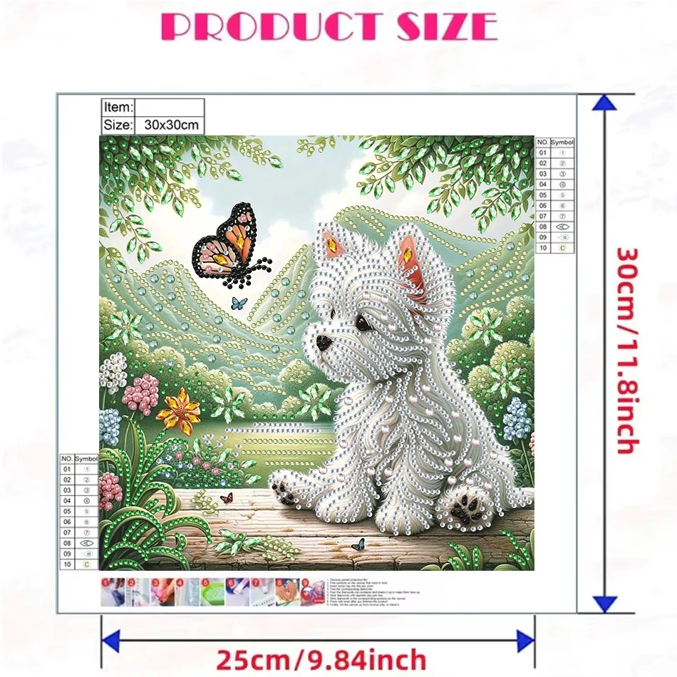 GATYZTORY DIY Diamond Embroidery Cross Stitch Cute Dog Special Shape Round Diamond Painting Mosaic Animal Handicraft Home Decor