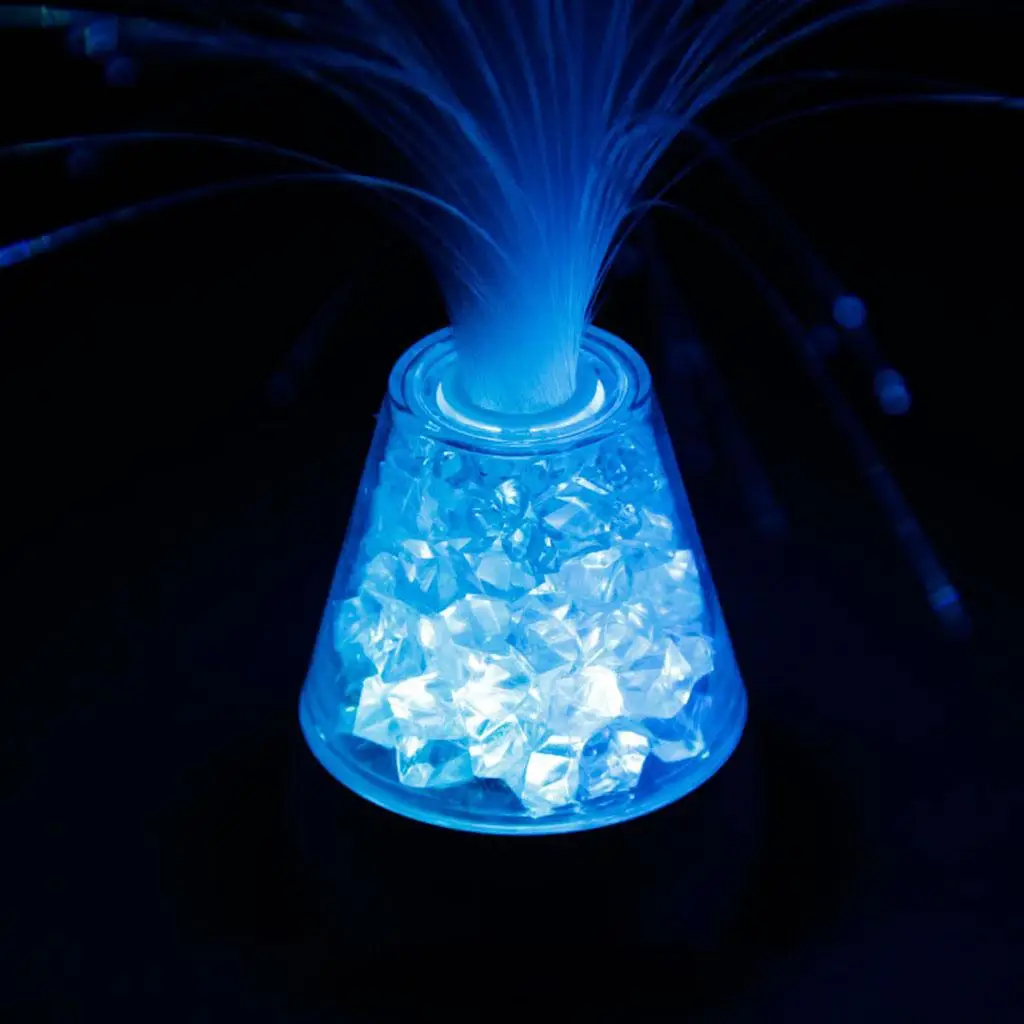 Fiber Optic Lamp - LED Color Changing Ice Fiber Lamp with Battery Powered -