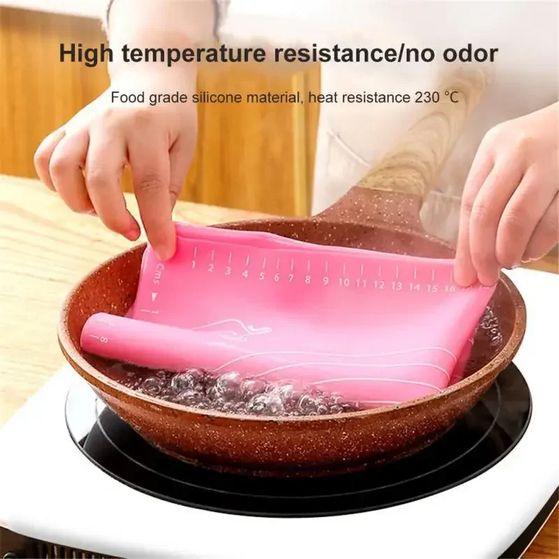 Large Size Silicone Kneading Pad Non-Stick Surface Rolling Dough Mat With Scale Kitchen Cooking Pastry Sheet Oven Liner Bakeware