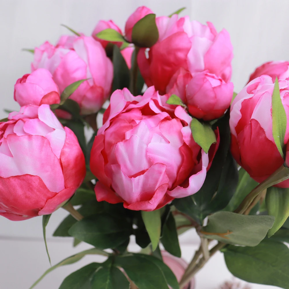 1Pcs Artificial Flowers Branches Silk Roses Peony Wedding Home Decor Arrange Fake Plants Valentine'S Day Gift DIY Bridal Bouquet