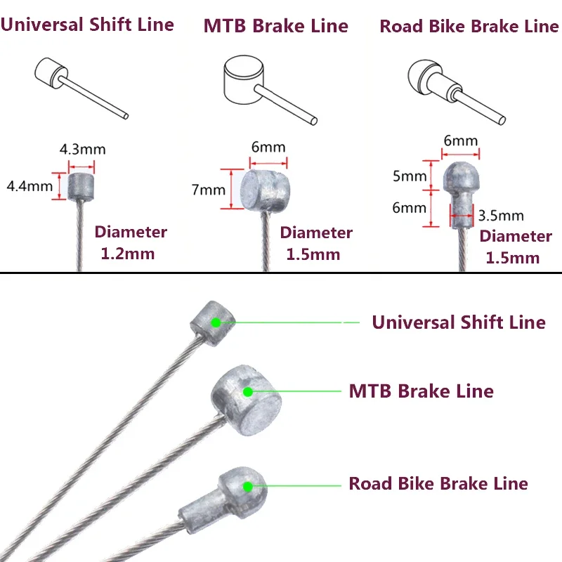 20PCS/50PCS Bike Cables Brake Shift Inner Cable Wire Stainless Steel Mountain Road Bicycle Brake Cable Line 2100mm 1550mm 1700mm