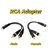 2 RCA To 1 RCA Female To Male To Female Splitter Cable Audio Splitter Distributor Converter Speaker Gold Cable 1